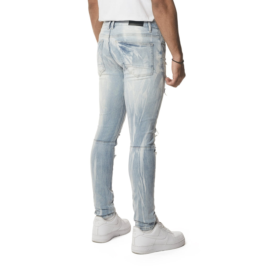 Smoke Rise Vertical Lightning Super Skinny Jeans - Montauk Blue