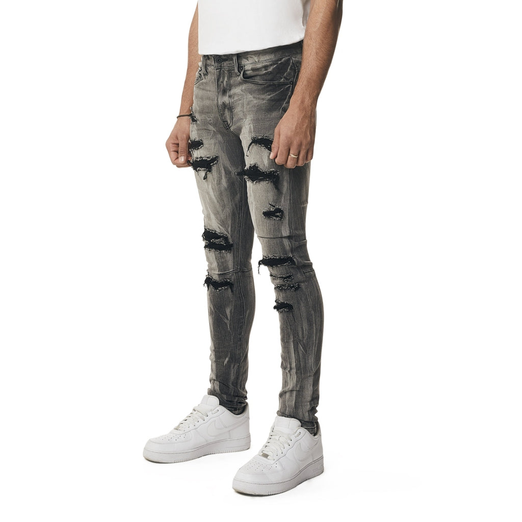 Smoke Rise Vertical Lightning Super Skinny Jeans - Pluto Grey