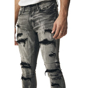 Smoke Rise Vertical Lightning Super Skinny Jeans - Pluto Grey