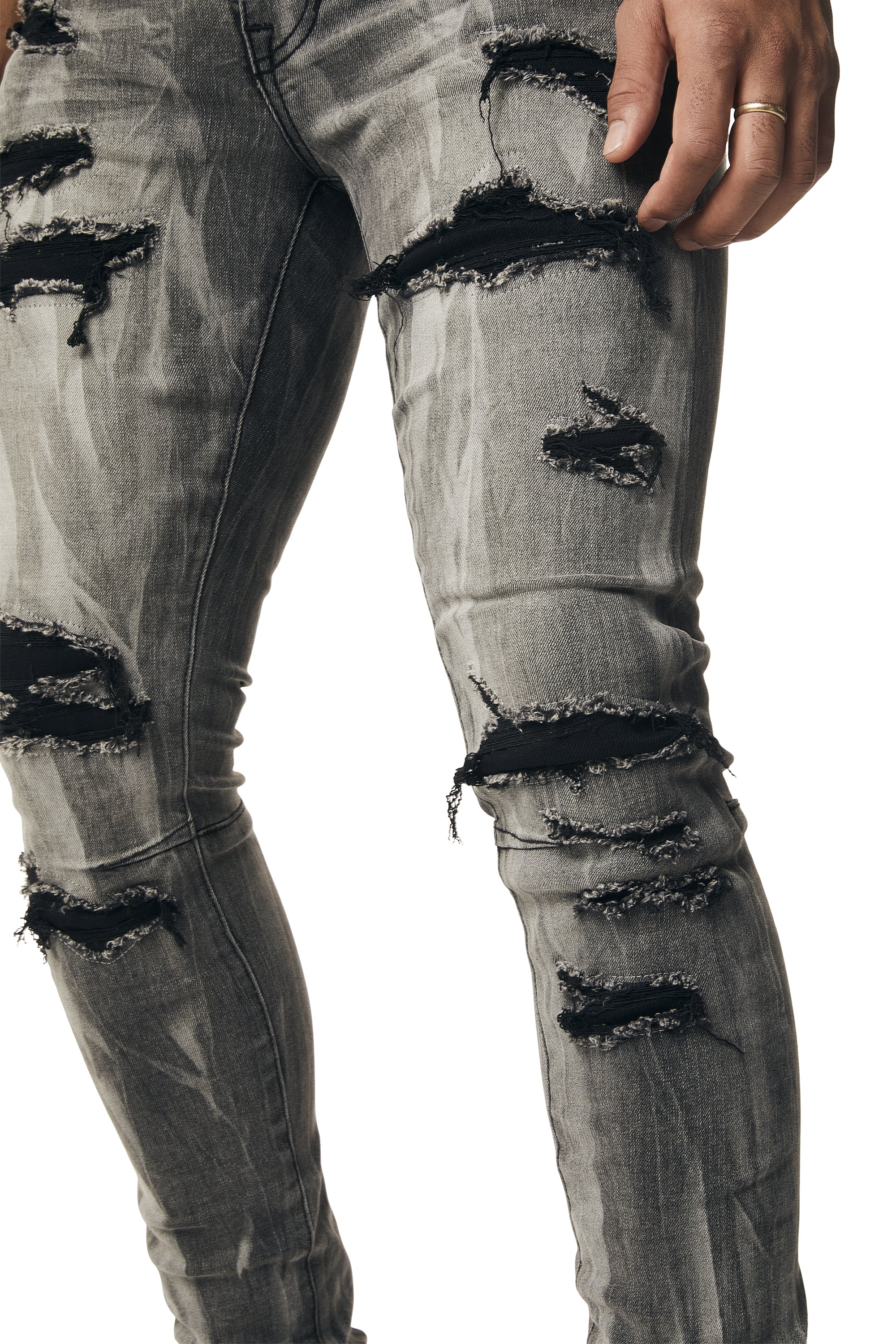 Vertical Lightning Super Skinny Jeans - Pluto Grey