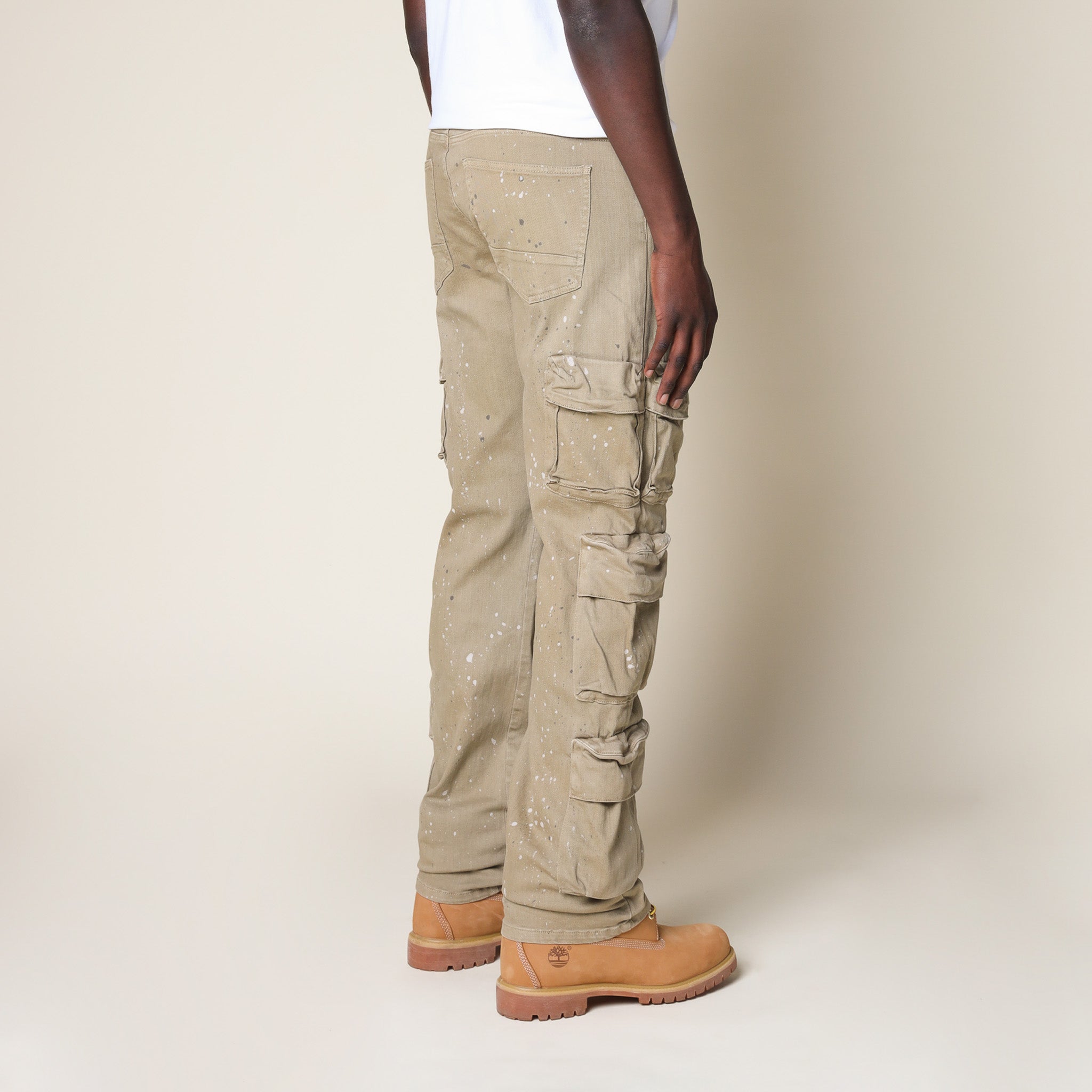 Retro Cargo Splattered Twill Pants - Cortado