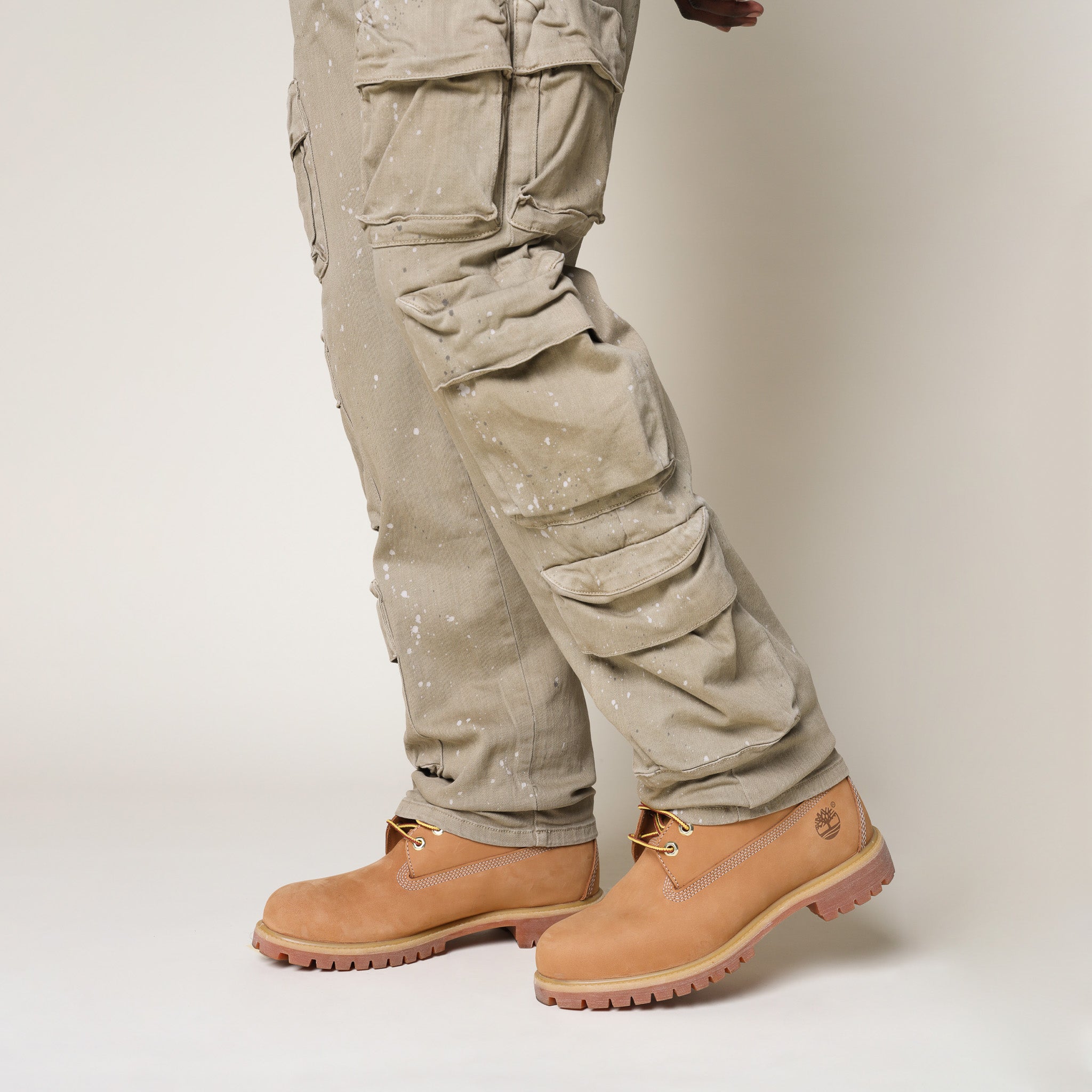 Retro Cargo Splattered Twill Pants - Cortado