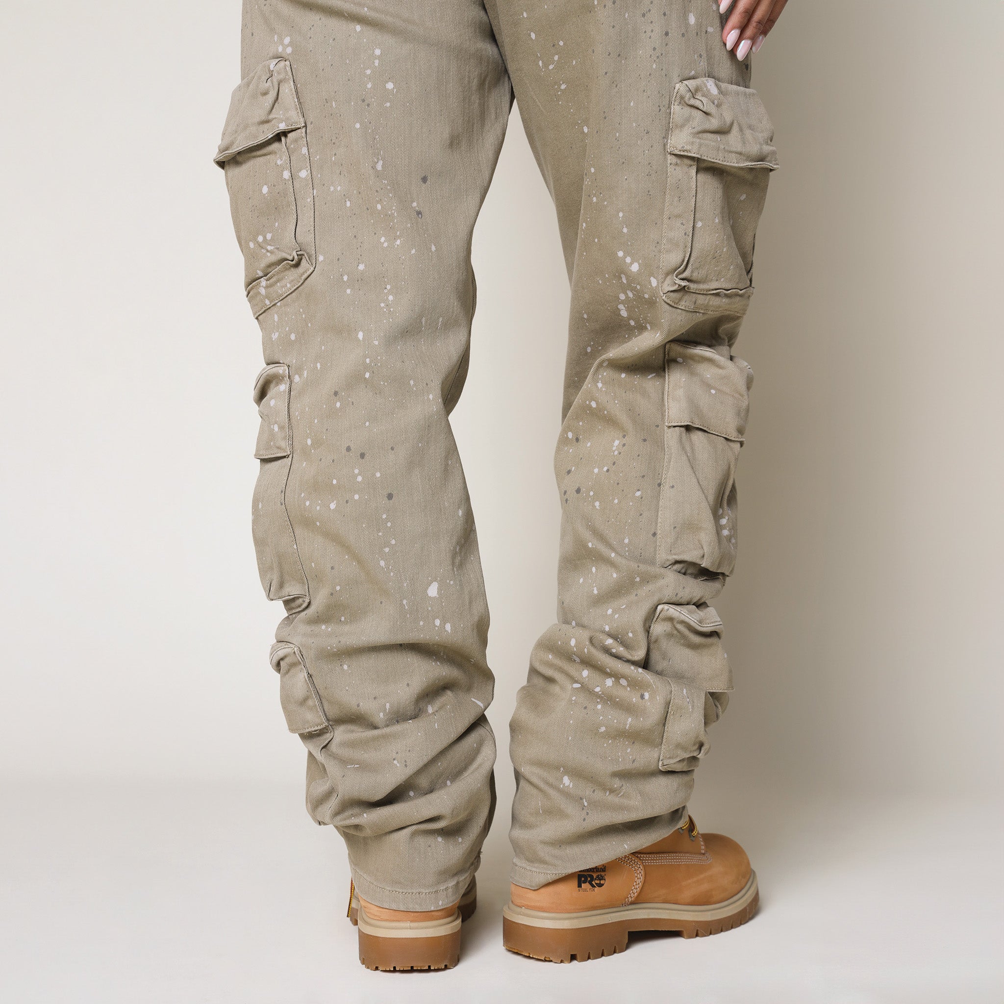 Retro Cargo Splattered Twill Pants - Cortado