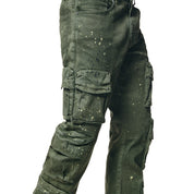 Smoke Rise Airbrushed & Heavy Splattered Twill Pants - Vintage Army
