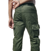 Smoke Rise Airbrushed & Heavy Splattered Twill Pants - Vintage Army