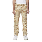 Smoke Rise Utility Multi Colored Cargo Straight Denim Jeans - Frappe