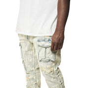 Smoke Rise Big and Tall Big and Tall - Utility Multi Colored Cargo Stacked Denim Jeans - Seafoam