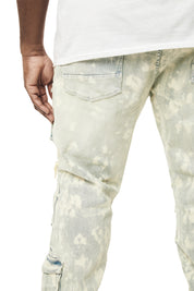 Big and Tall - Utility Multi Colored Cargo Denim Jeans - Seafoam