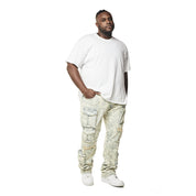 Smoke Rise Big and Tall Big and Tall - Utility Multi Colored Cargo Stacked Denim Jeans - Seafoam
