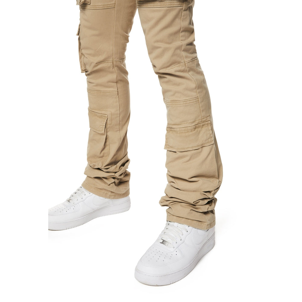 Smoke Rise Utility Multi Pocket Stacked Twill Pants - Khaki