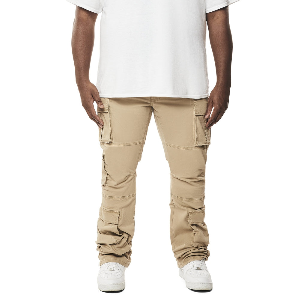 Smoke Rise Big and Tall Big and Tall - Utility Multi Pocket Stacked Twill Pants - Khaki