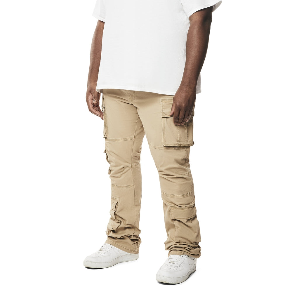 Smoke Rise Big and Tall Big and Tall - Utility Multi Pocket Stacked Twill Pants - Khaki