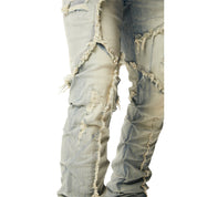 Smoke Rise Patchwork R&R Stacked Jeans - Seville Blue