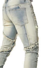 Patchwork R&R Stacked Jeans - Seville Blue