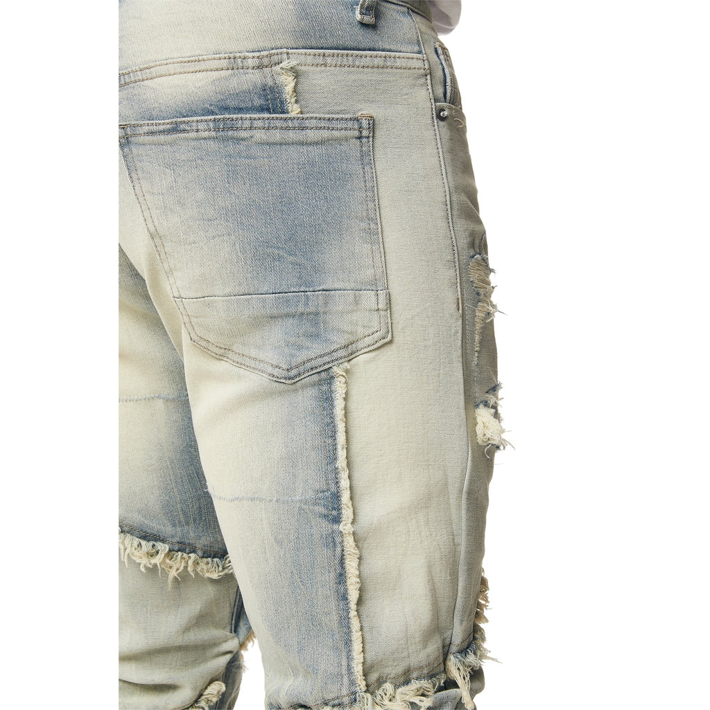 Smoke Rise Patchwork R&R Stacked Jeans - Seville Blue