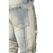 Smoke Rise Patchwork R&R Stacked Jeans - Seville Blue