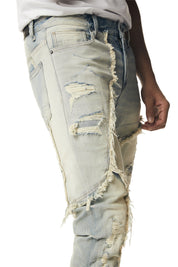 Patchwork R&R Stacked Jeans - Seville Blue