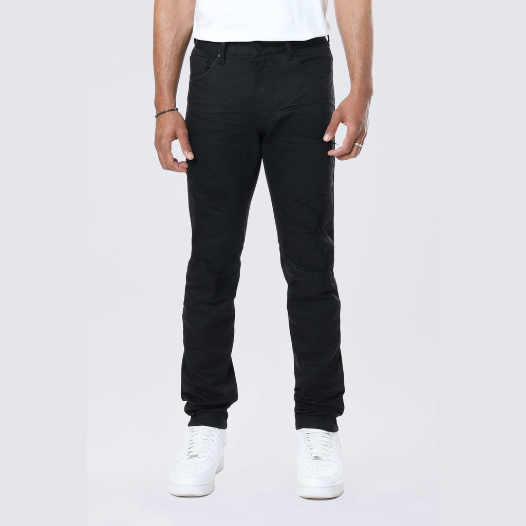 Smoke Rise Slim Tapered Vintage Washed Jeans - Jet Black