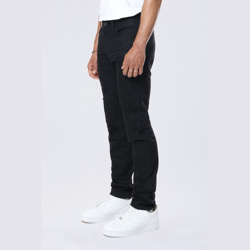 Smoke Rise Slim Tapered Vintage Washed Jeans - Jet Black