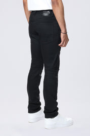 Slim Tapered Vintage Washed Jeans - Jet Black