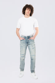 Slim Lightning Effect Jeans - Maxwell Blue