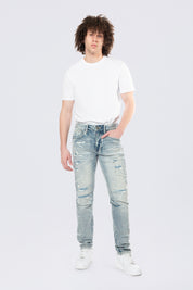 Slim Lightning Effect Jeans - Maxwell Blue