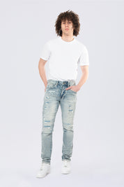 Slim Lightning Effect Jeans - Maxwell Blue