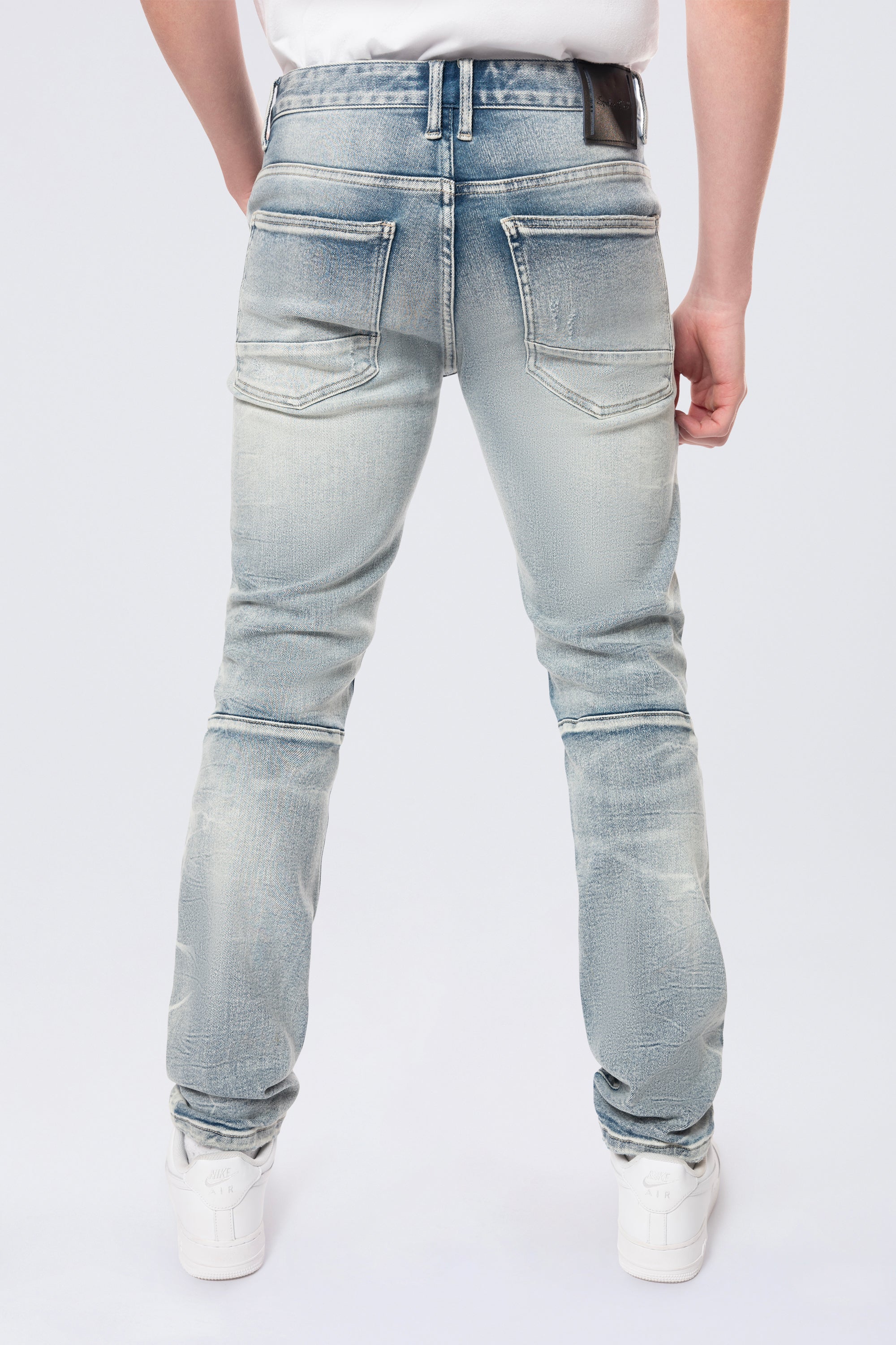 Slim Lightning Effect Jeans - Maxwell Blue