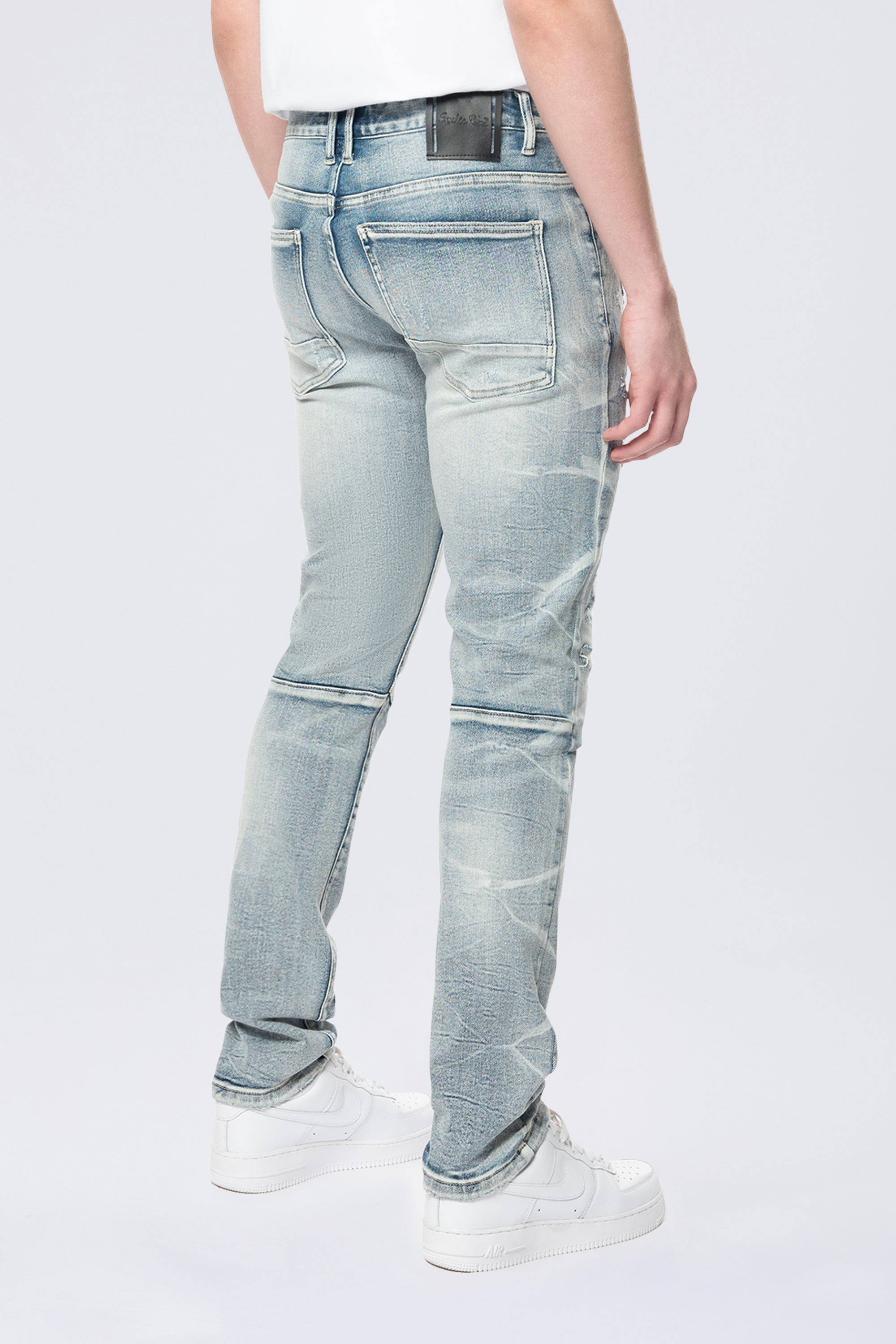 Slim Lightning Effect Jeans - Maxwell Blue