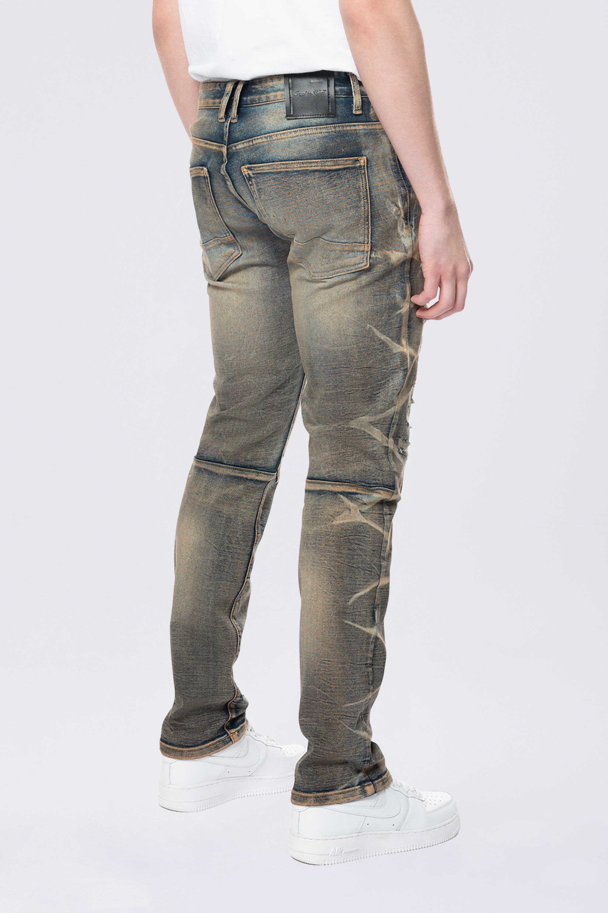 Slim Lightning Effect Jeans - Zinc Blue