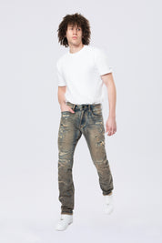 Slim Lightning Effect Jeans - Zinc Blue