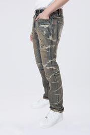 Slim Lightning Effect Jeans - Zinc Blue