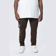 Smoke Rise Big and Tall Big and Tall - Embroidered Cargo Twill Pants - Bison