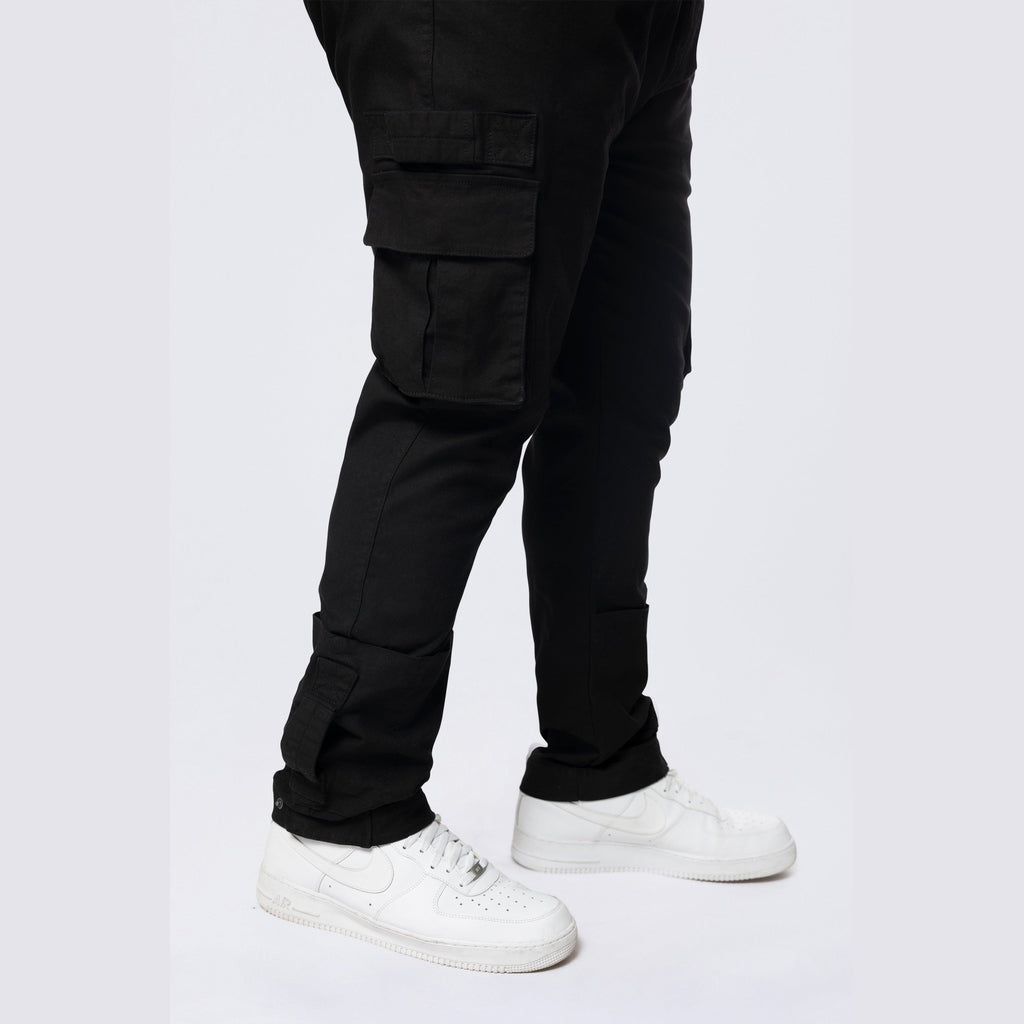 Smoke Rise Big and Tall Big and Tall - Cargo Strap Canvas Overalls - Black