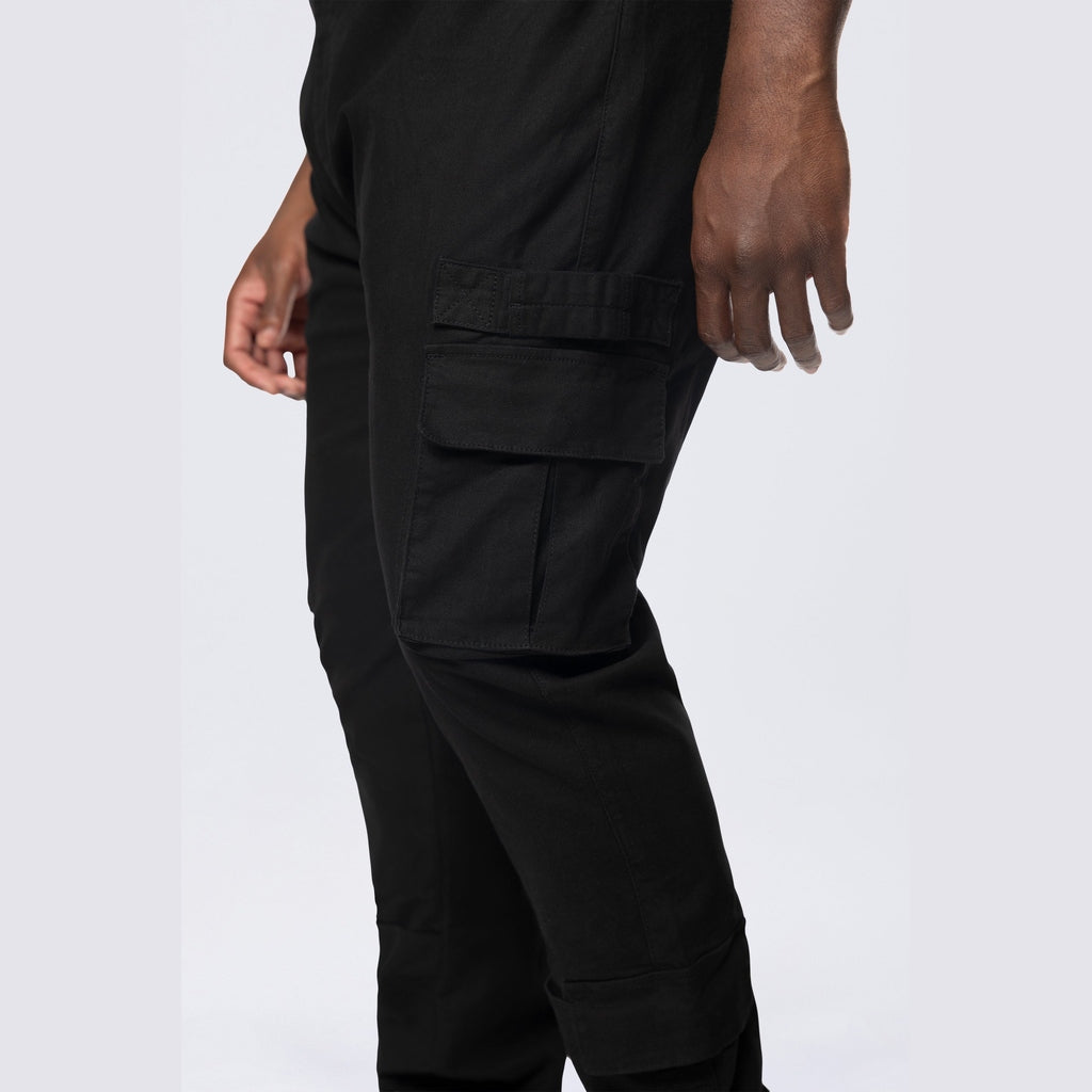 Smoke Rise Big and Tall Big and Tall - Cargo Strap Canvas Overalls - Black