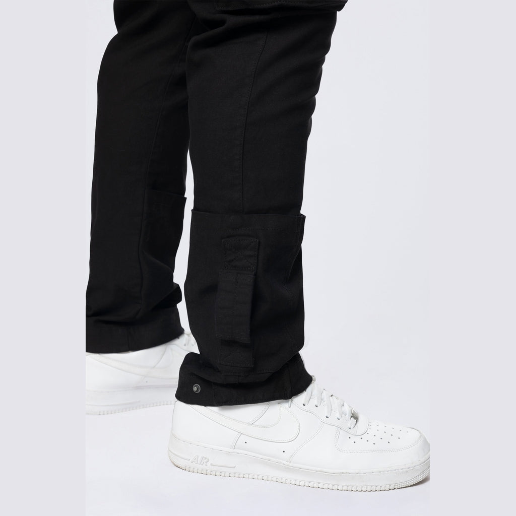 Smoke Rise Big and Tall Big and Tall - Cargo Strap Canvas Overalls - Black
