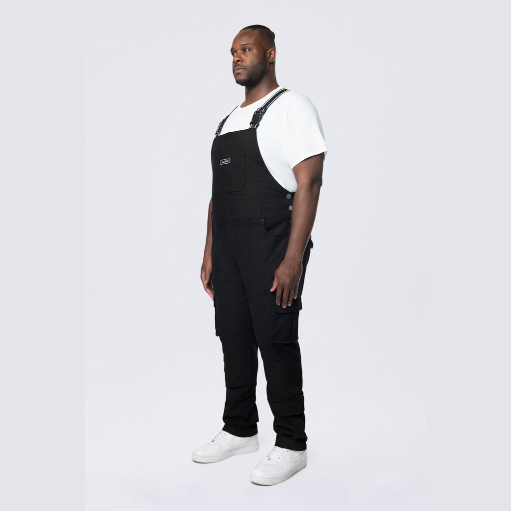 Smoke Rise Big and Tall Big and Tall - Cargo Strap Canvas Overalls - Black