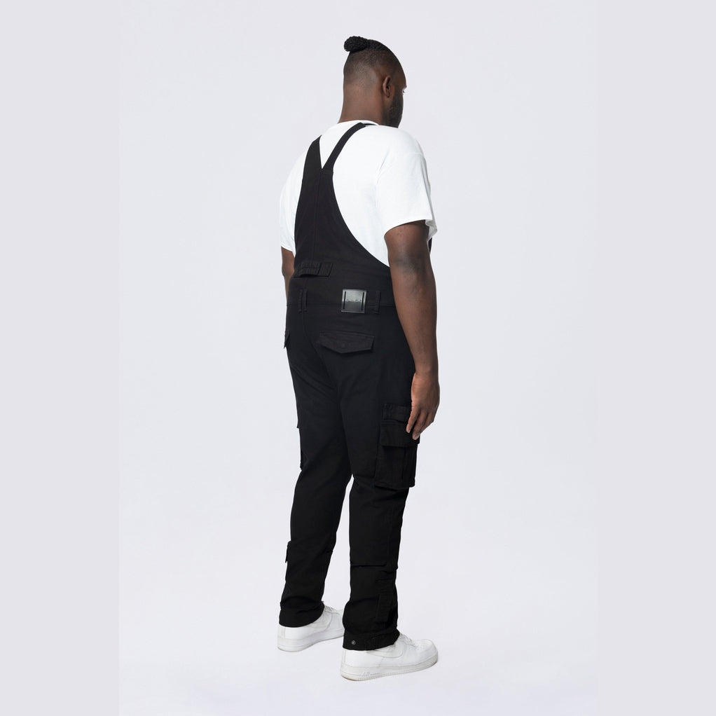 Smoke Rise Big and Tall Big and Tall - Cargo Strap Canvas Overalls - Black
