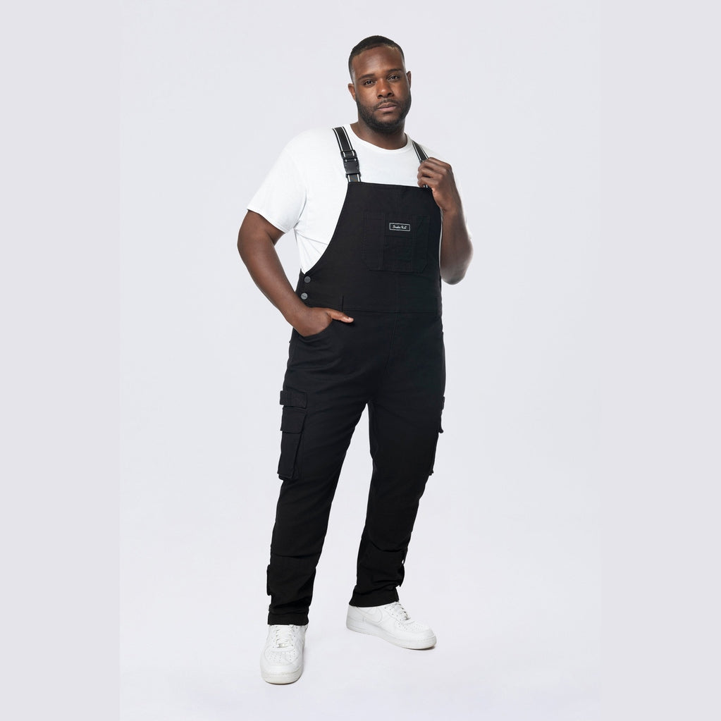Smoke Rise Big and Tall Big and Tall - Cargo Strap Canvas Overalls - Black