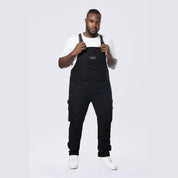 Smoke Rise Big and Tall Big and Tall - Cargo Strap Canvas Overalls - Black