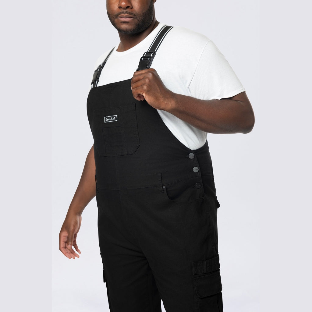 Smoke Rise Big and Tall Big and Tall - Cargo Strap Canvas Overalls - Black