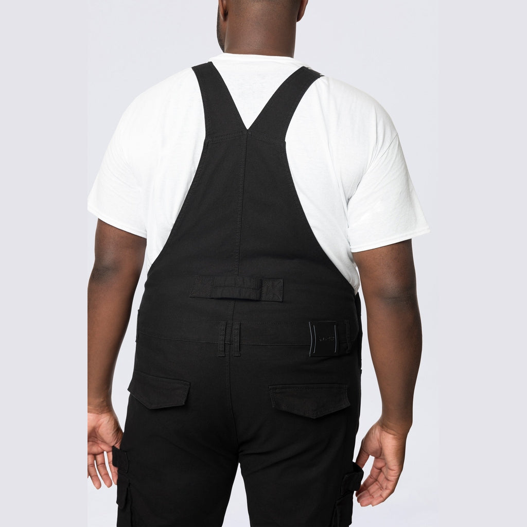 Smoke Rise Big and Tall Big and Tall - Cargo Strap Canvas Overalls - Black