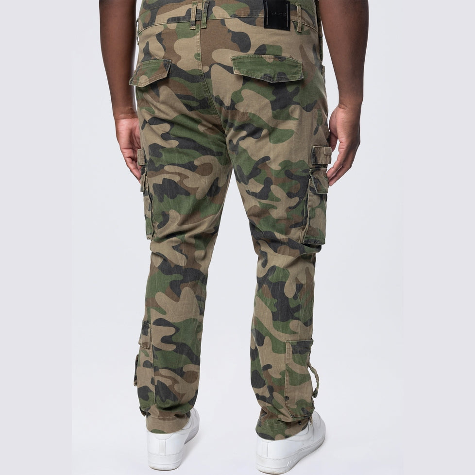 Smoke Rise Big and Tall Big and Tall - Cargo Strap Canvas Overalls - Wood Camo