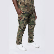 Smoke Rise Big and Tall Big and Tall - Cargo Strap Canvas Overalls - Wood Camo