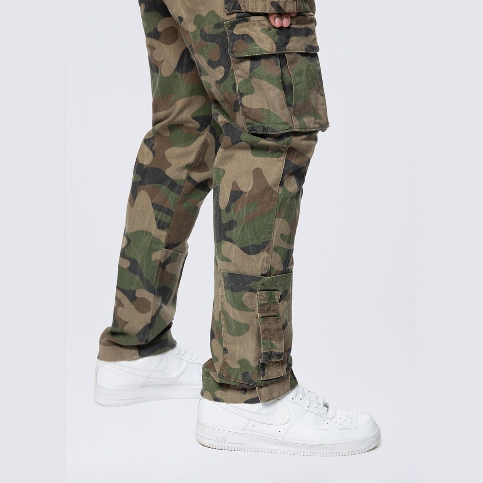 Smoke Rise Big and Tall Big and Tall - Cargo Strap Canvas Overalls - Wood Camo
