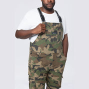 Smoke Rise Big and Tall Big and Tall - Cargo Strap Canvas Overalls - Wood Camo