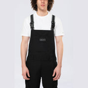 Smoke Rise Tapered Cargo Strap Canvas Overalls - Black