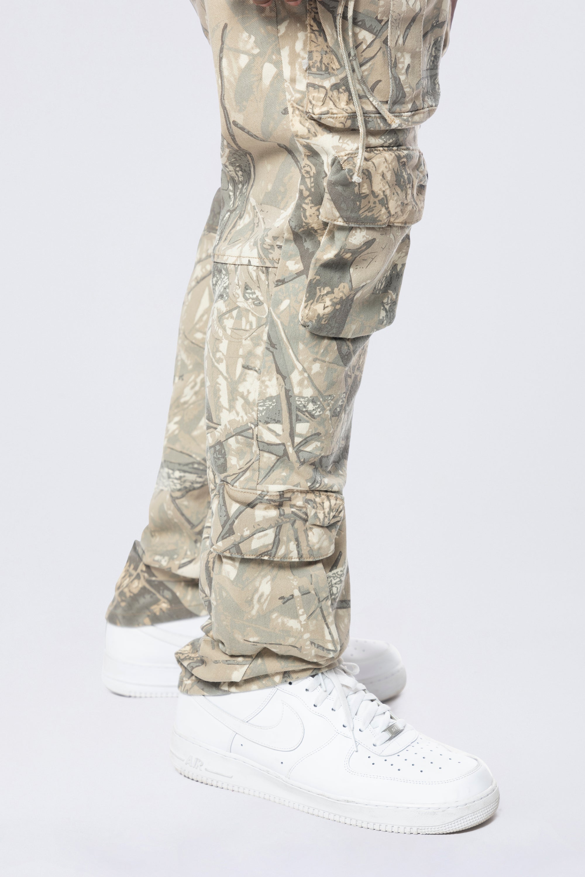 Big and Tall - Multi Cargo Pocket Pants - Khaki Hunting Camo