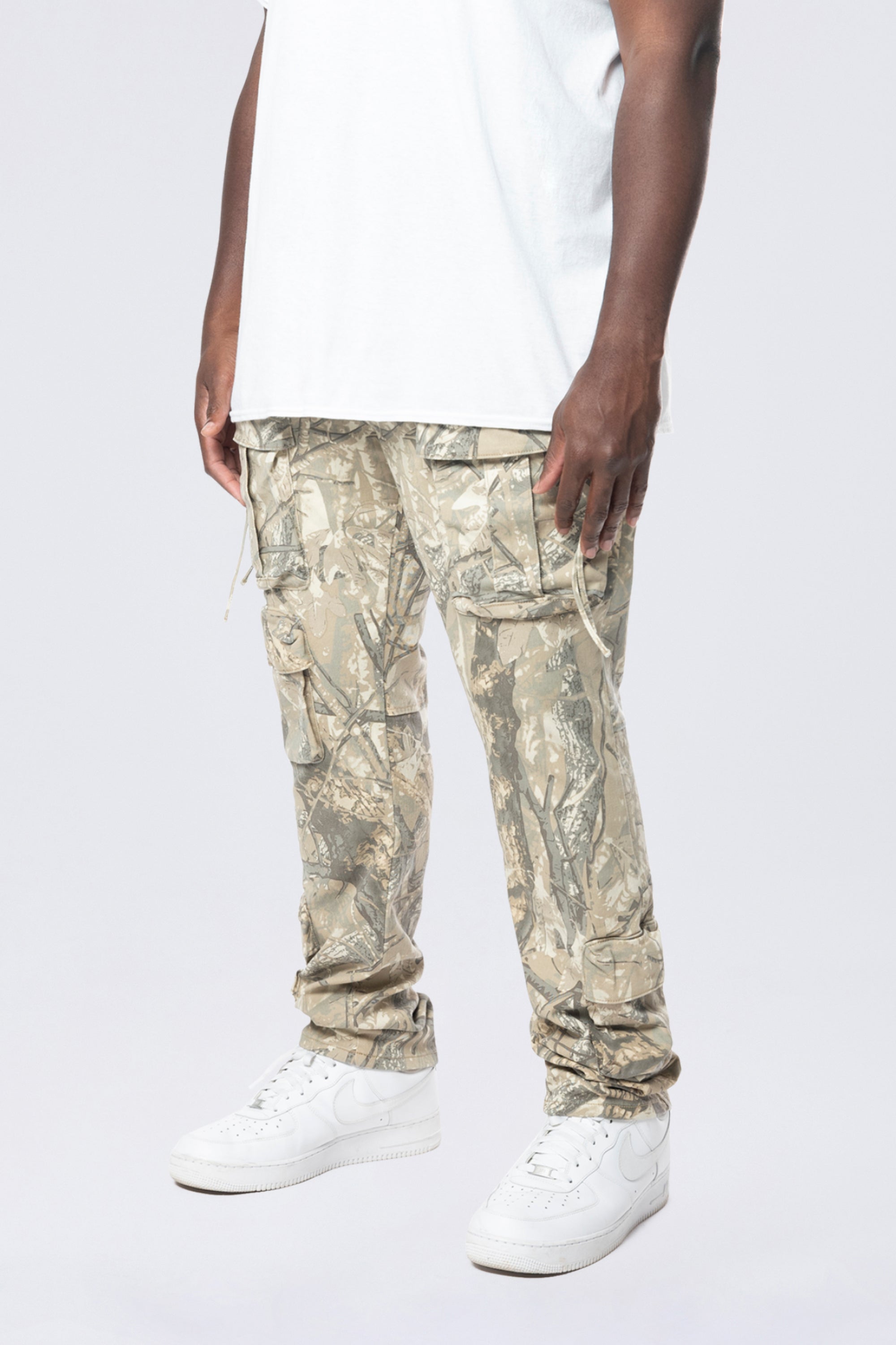 Big and Tall - Multi Cargo Pocket Pants - Khaki Hunting Camo
