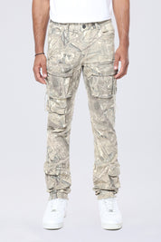 Slim Multi Cargo Pocket Pants - Khaki Hunting Camo